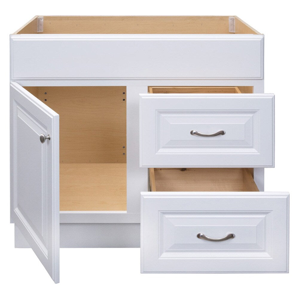 Project Source 36-in White Bathroom Vanity Cabinet (Base Only, Without Top)