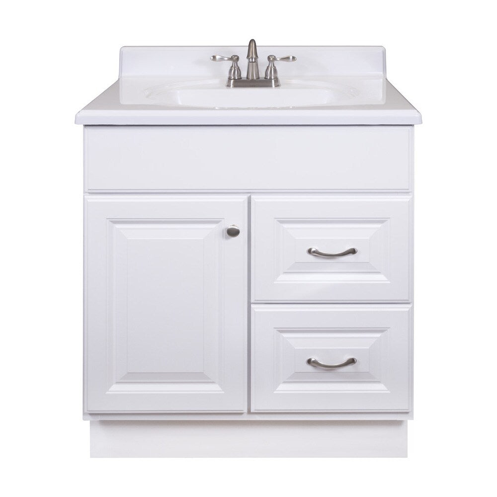 Project Source 30-in White Bathroom Vanity Cabinet