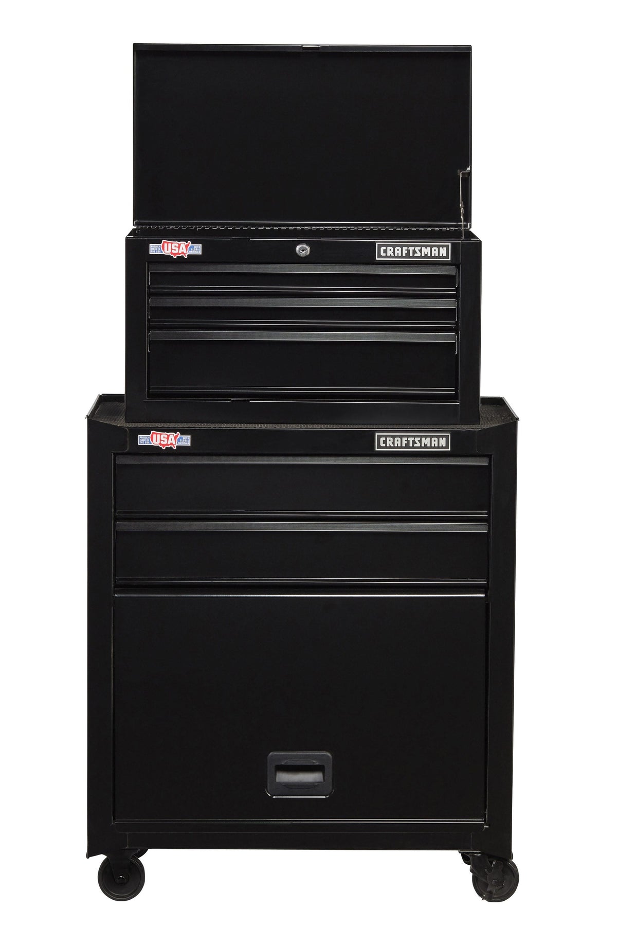 CRAFTSMAN 1000 Series 26.5-in W x 44.25-in H 5-Drawer Ball-Bearing Steel Tool Chest Combo, Black