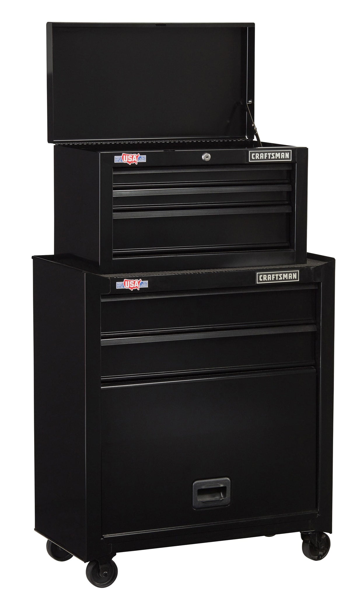 CRAFTSMAN 1000 Series 26.5-in W x 44.25-in H 5-Drawer Ball-Bearing Steel Tool Chest Combo, Black