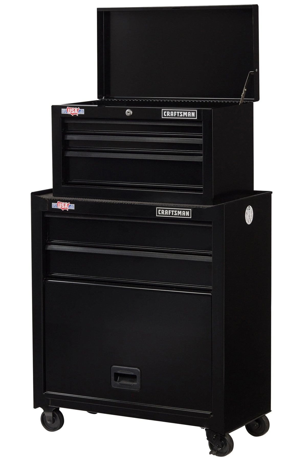 CRAFTSMAN 1000 Series 26.5-in W x 44.25-in H 5-Drawer Ball-Bearing Steel Tool Chest Combo, Black