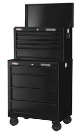 CRAFTSMAN 1000 Series 26-in W x 17.25-in H 5-Drawer Steel Tool Chest (Black) & 57-Piece Household Tool Set with Hard Case