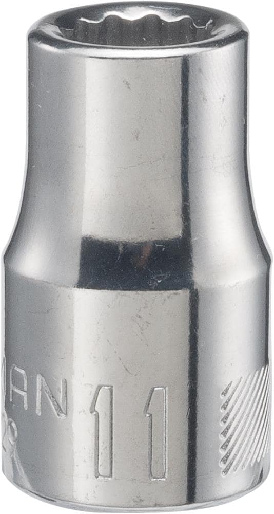 Craftsman 11 mm 12 Point Shallow Socket, 1/2 in. Drive, Polished Chrome