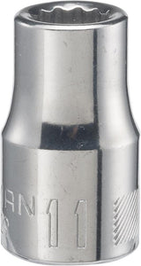 Craftsman 11 mm 12 Point Shallow Socket, 1/2 in. Drive, Polished Chrome