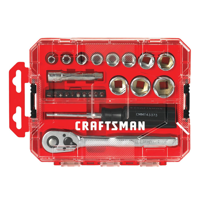 CRAFTSMAN VERSASTACK 24-Piece Standard (SAE) Polished Chrome Mechanics Tool Set with Hard Case