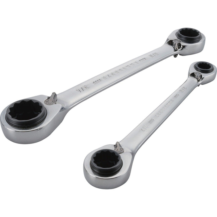 CRAFTSMAN 2-Piece 12-Point Standard (SAE) Ratchet Wrench Set, Quad Box, 72-Tooth
