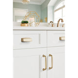 Amerock Kane 3-3/4-in (96mm) Center to Center Golden Champagne Rectangular Cup Drawer Pull
