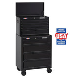 CRAFTSMAN 1000 Series 26-in W x 17.25-in H 5-Drawer Steel Tool Chest (Black) & 57-Piece Household Tool Set with Hard Case