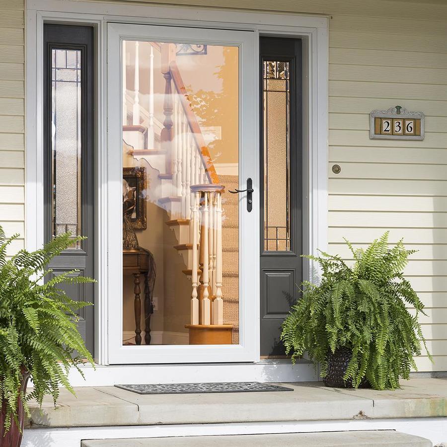 LARSON Signature Premium 36-in x 81-in White Full-View Aluminum Storm Door - Super Arbor
