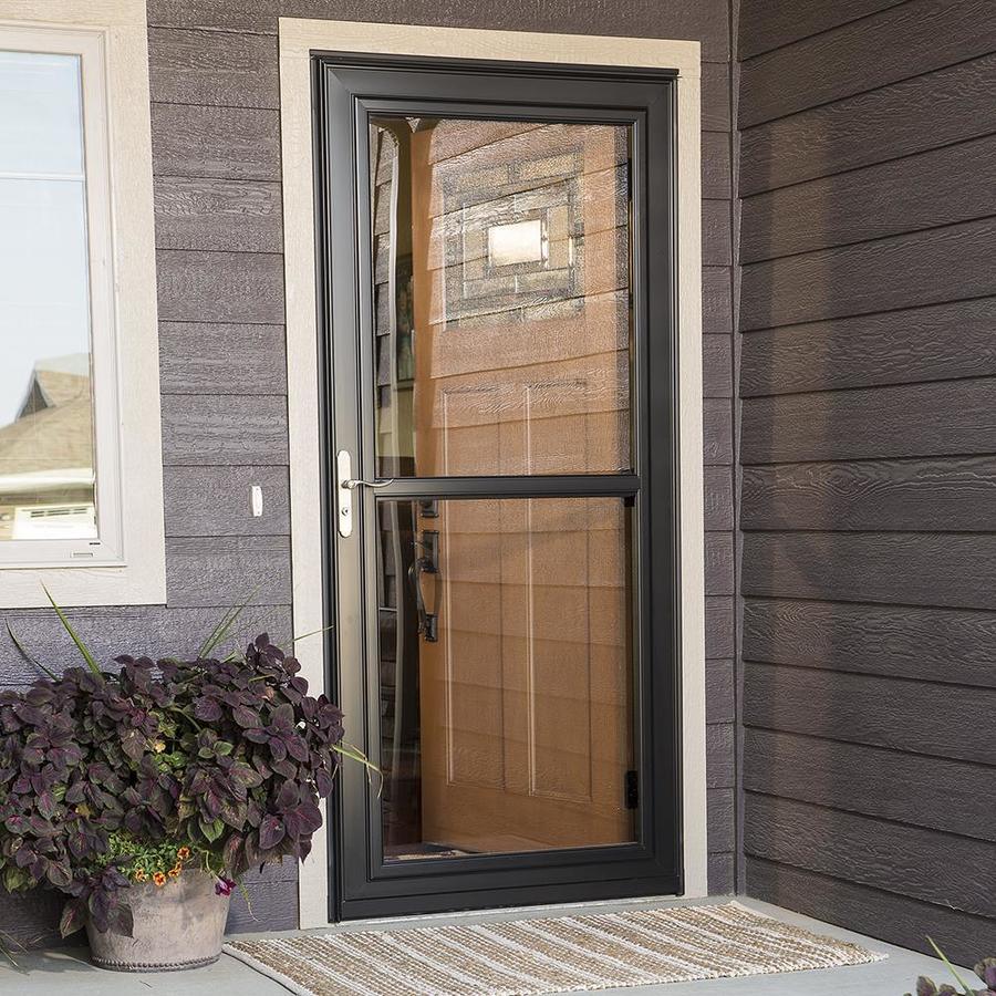 LARSON Tradewinds 32-in x 81-in Green Full-View Aluminum Storm Door - Super Arbor