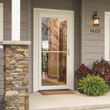 Pella Rolscreen 36-in x 81-in Poplar White Full-View Aluminum Storm Door - Super Arbor