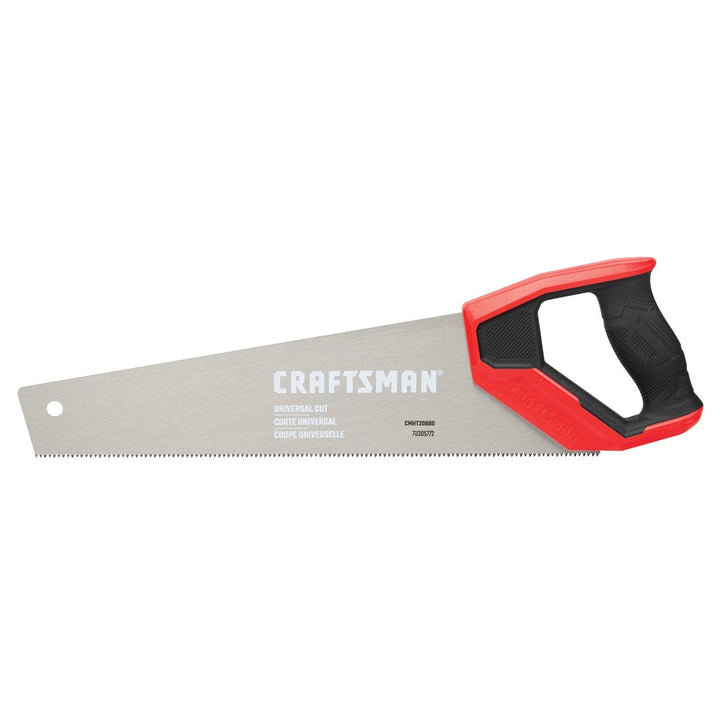 CRAFTSMAN 15-in Medium Cut Hand Saw, Bi-Material Handle, Induction-Hardened Teeth