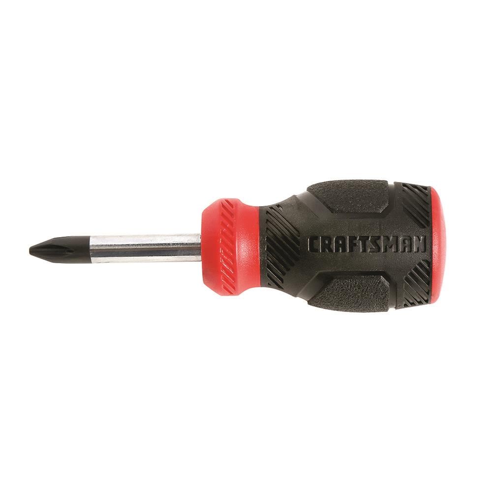 CRAFTSMAN Bi-Material Handle #2 Phillips Screwdriver, 1-1/2-in Stubby Shaft