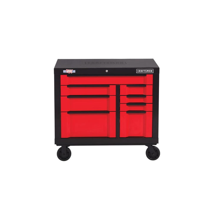 CRAFTSMAN 3000 Series 41-in W x 37-in H 8-Drawer Steel Rolling Tool Cabinet (Red)