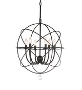 Safavieh Evie 6-Light Black Modern/Contemporary Cage Chandelier, 22-in Diameter