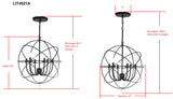 Safavieh Evie 6-Light Black Modern/Contemporary Cage Chandelier, 22-in Diameter