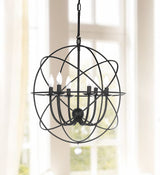 Safavieh Evie 6-Light Black Modern/Contemporary Cage Chandelier, 22-in Diameter
