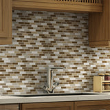 Elida Ceramica Florence 12-in x 12-in Glossy Glass/Stone Marble Linear Mosaic Wall Tile