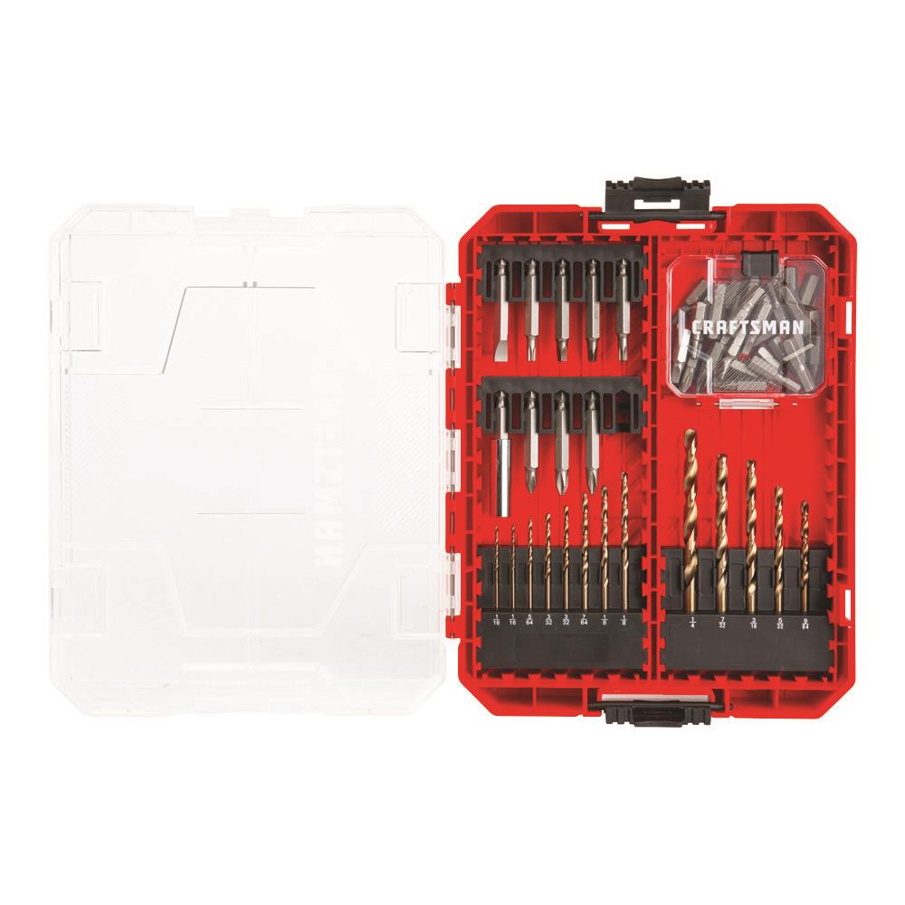 CRAFTSMAN 53-Piece Steel Hex Shank Screwdriver Bit Set with Black Oxide Drill Bits
