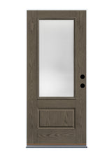 Therma-Tru Benchmark Reed 36-in x 80-in Fiberglass 3/4 Lite Left-Hand Inswing Gray Ash Stained Prehung Single Front Door