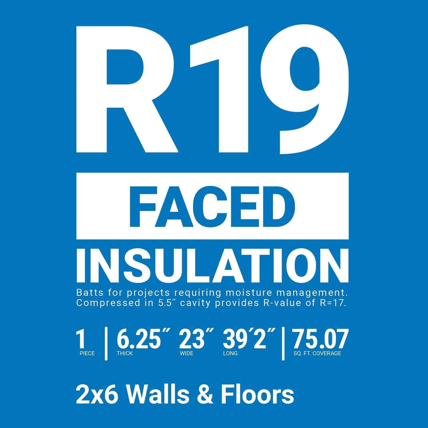 Owens Corning EcoTouch R-19 Kraft-Faced Fiberglass Insulation Roll, 23 in. W x 39.2 ft L, 75.07 sq ft