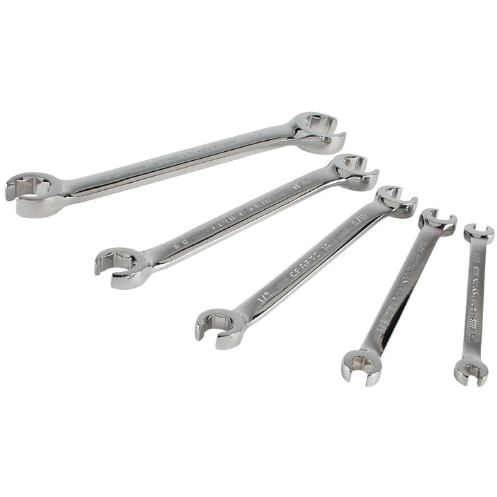 CRAFTSMAN 5-Piece 6-Point Standard (SAE) Flare Nut Open-End Wrench Set, Includes Hard Case