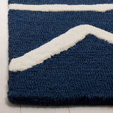 Safavieh Kids Zigzag 4 x 6 Navy/Ivory Indoor Chevron Hand-Tufted Wool Area Rug