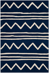 Safavieh Kids Zigzag 4 x 6 Navy/Ivory Indoor Chevron Hand-Tufted Wool Area Rug