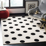 Safavieh Kids Polka Dots 4 x 6 Ivory/Black Handcrafted Wool Indoor Area Rug