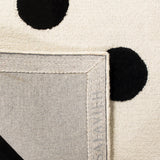 Safavieh Kids Polka Dots 4 x 6 Ivory/Black Handcrafted Wool Indoor Area Rug