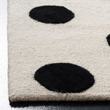 Safavieh Kids Polka Dots 4 x 6 Ivory/Black Handcrafted Wool Indoor Area Rug