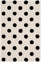 Safavieh Kids Polka Dots 4 x 6 Ivory/Black Handcrafted Wool Indoor Area Rug