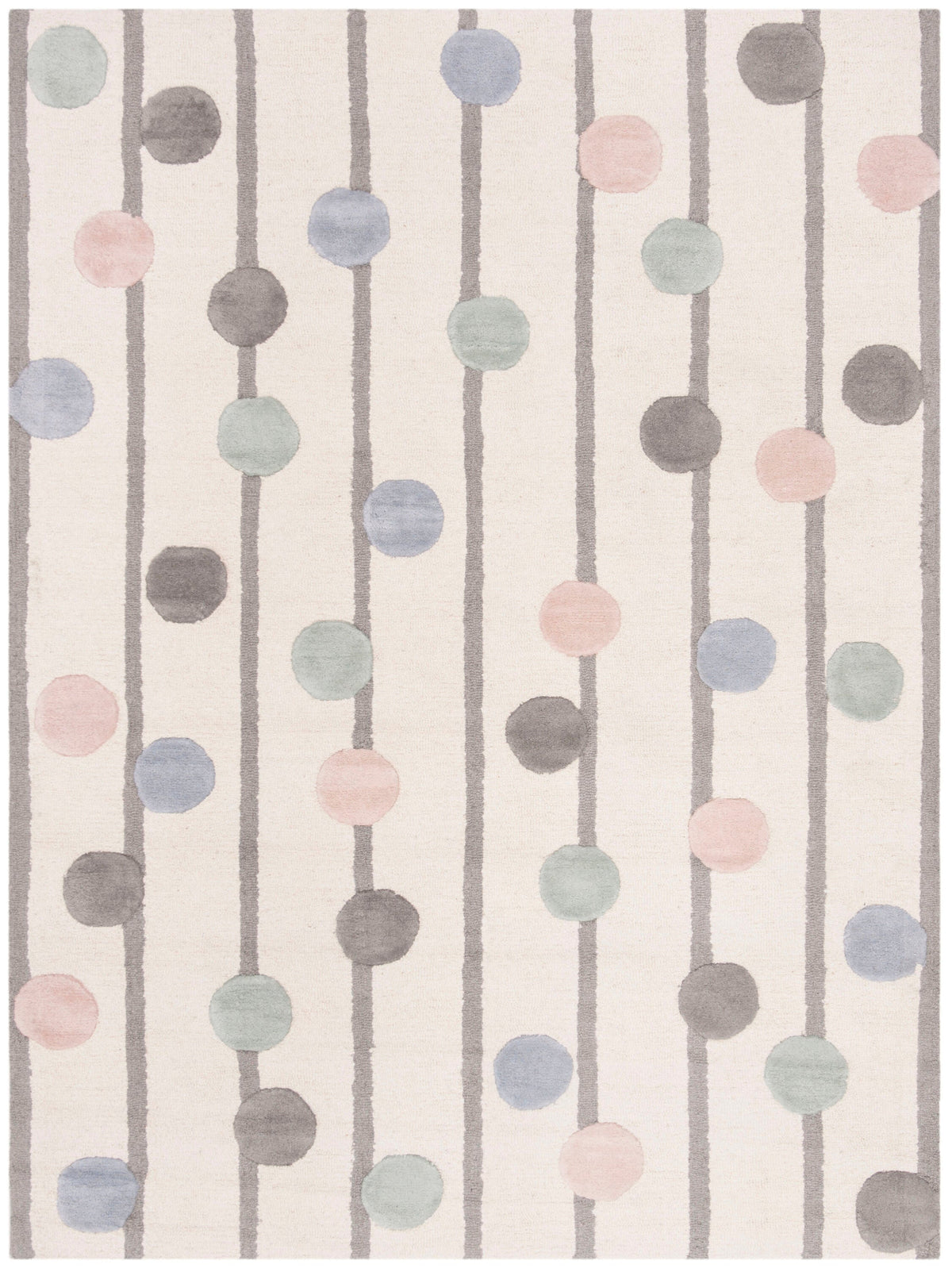 Safavieh Kids Confetti 5 x 7 Ivory/Multi Hand-Tufted Wool Indoor Abstract Area Rug