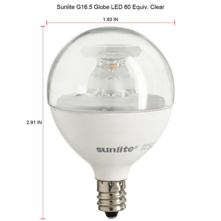 Sunlite 60-Watt Equivalent Clear Warm White G16.5 Dimmable LED Light Bulb (6-Pack)