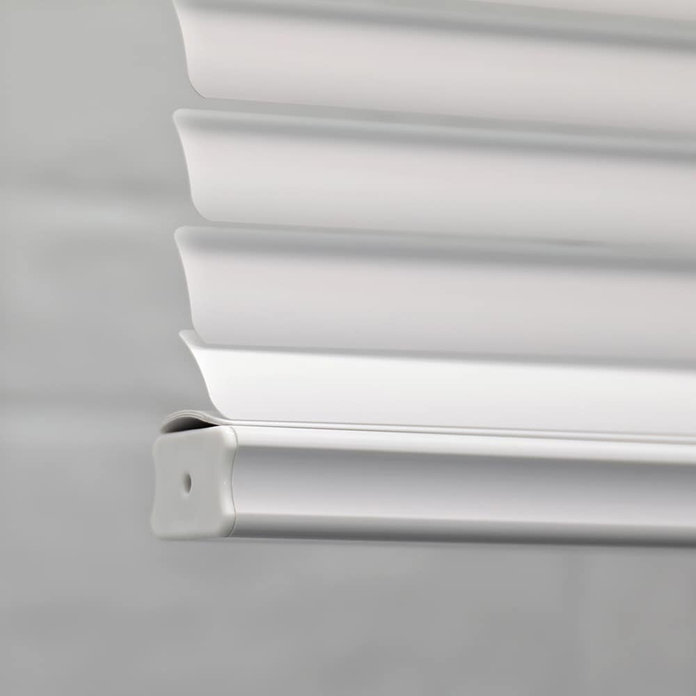 Project Source Room Darkening 1-in Slat Width 35-in x 64-in Cordless White Vinyl Mini Blinds