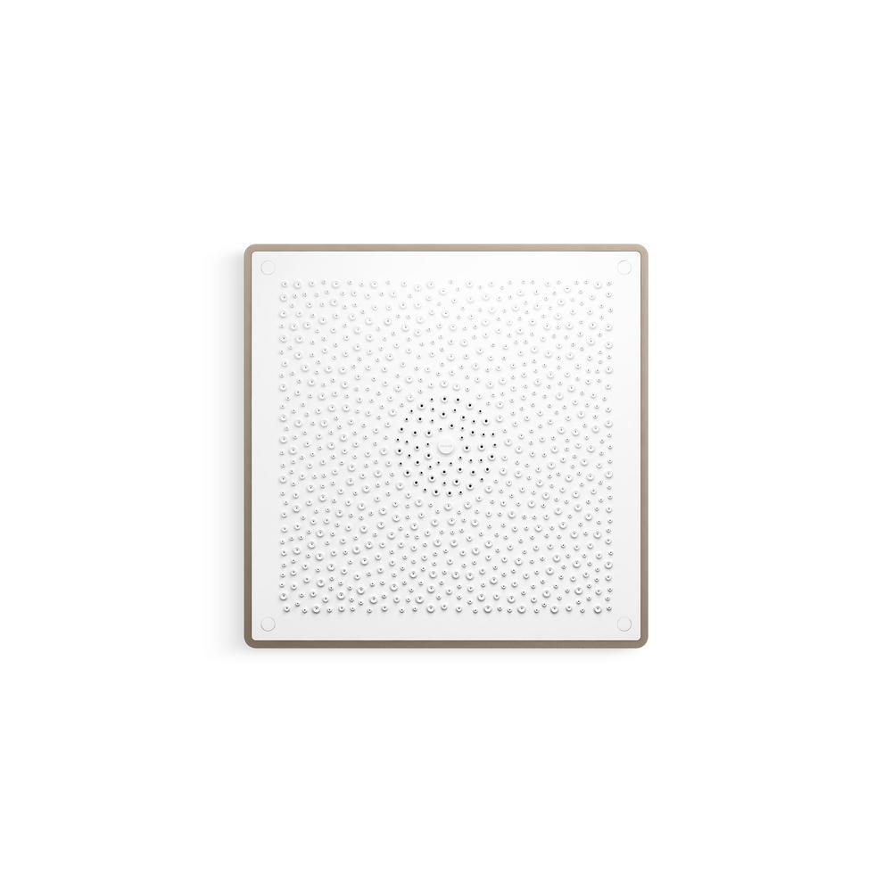 Real Rain 1-Spray 19 in. Single Ceiling Mount Waterfall Fixed Shower Head in White - Super Arbor