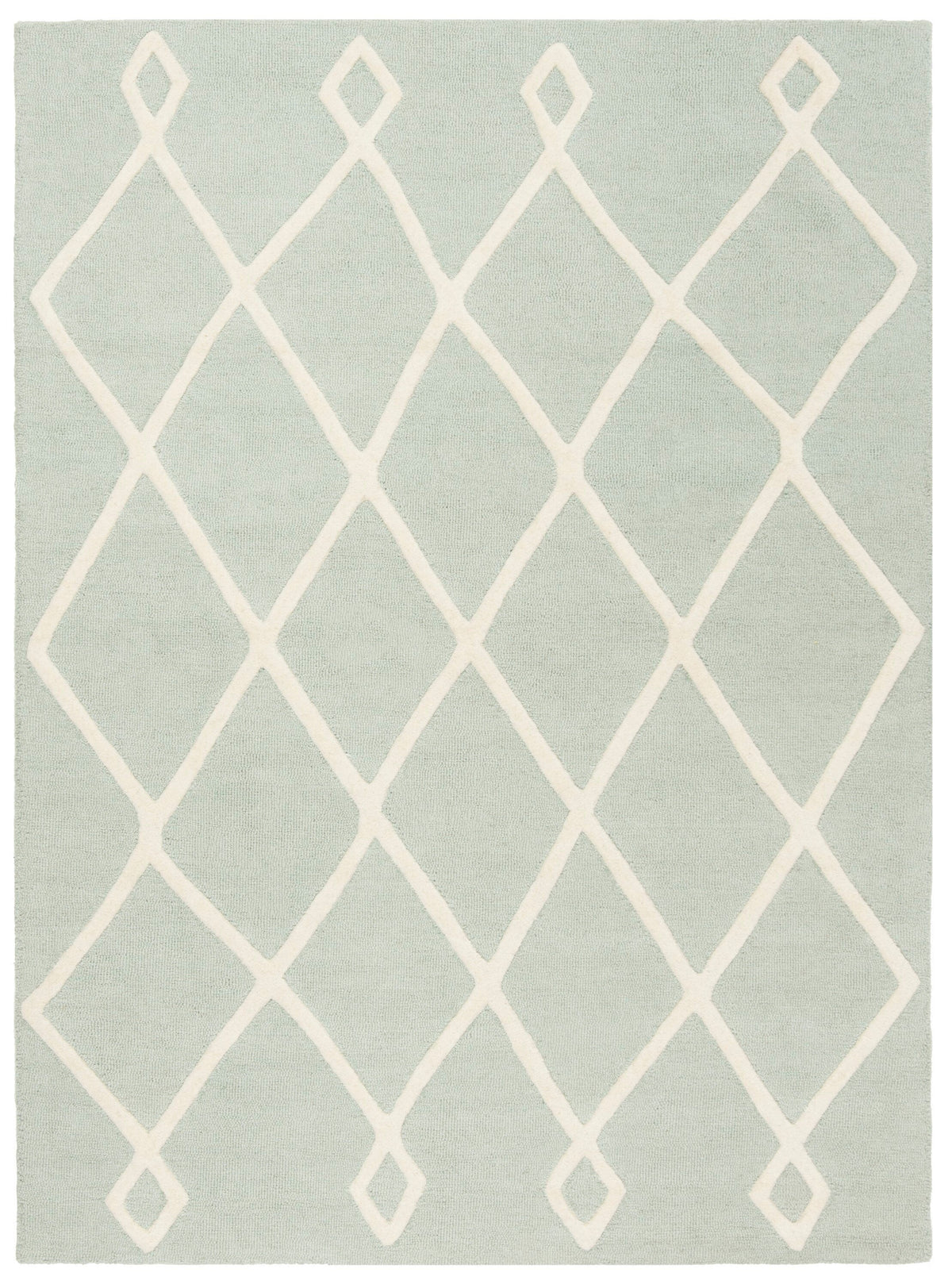 Safavieh Kids Moroccan 5 x 7 Mint/Ivory Hand-Tufted Wool Indoor Trellis Area Rug