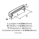 Amerock Kane 3-3/4-in (96mm) Center to Center Golden Champagne Rectangular Cup Drawer Pull