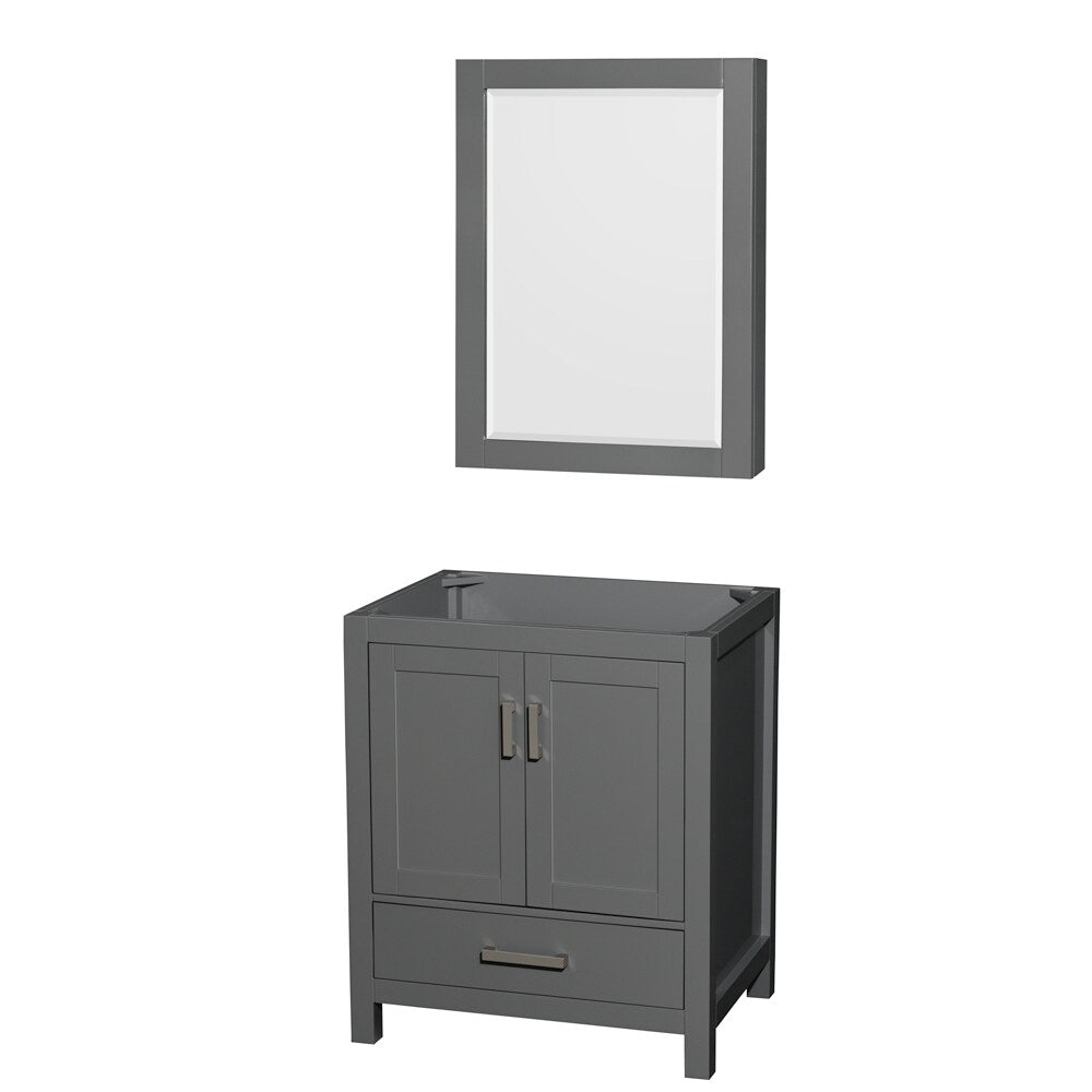 Wyndham Collection Sheffield 29-in Dark Gray Bathroom Vanity Cabinet (Mirror Included)