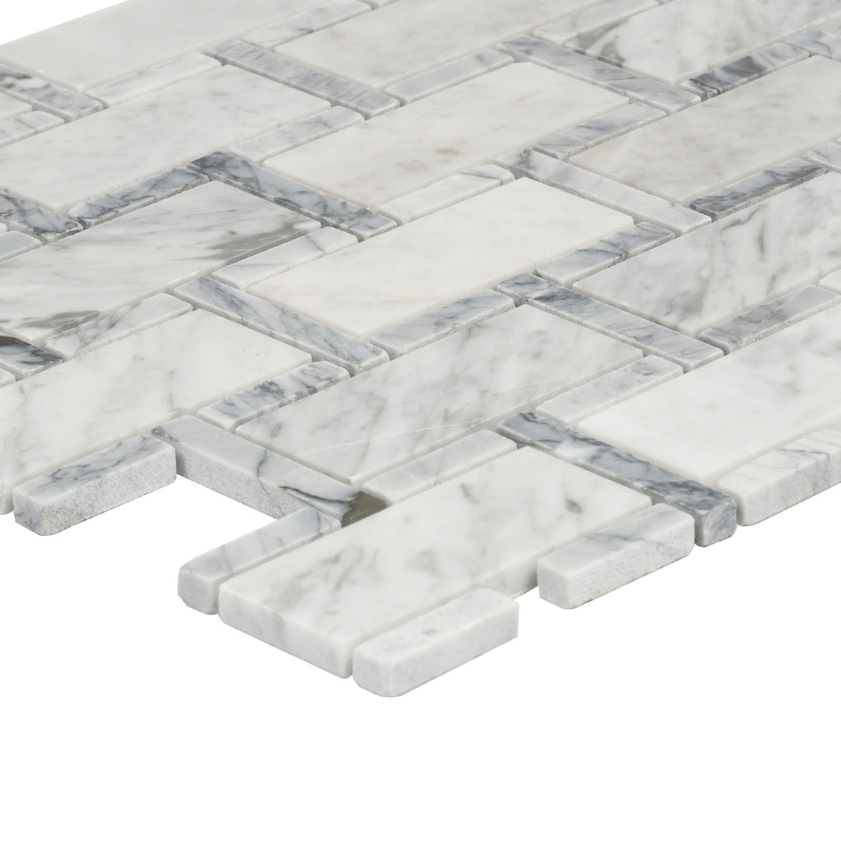Satori Carrara Grigio 12-in x 12-in Polished Natural Stone Subway Mosaic Wall Tile (0.95-sq. ft/ Piece)