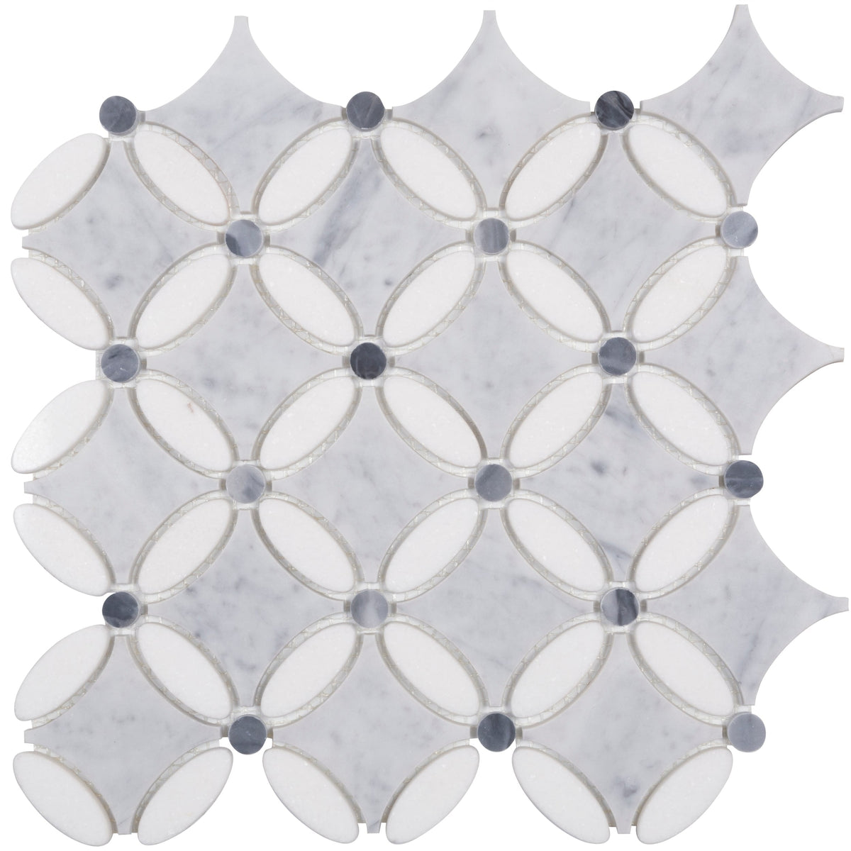 Satori Flower 12-in x 12-in Polished Natural Stone Marble Mosaic Tile