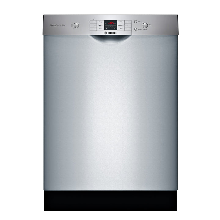 Bosch 100 Series PureDry 50-Decibel Front Control 24-in Built-In Dishwasher, Fingerprint-Resistant Stainless Steel, ENERGY STAR