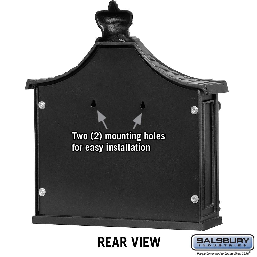 Salsbury Industries 4400 Series Black Victorian Wall-Mount Mailbox, Lockable