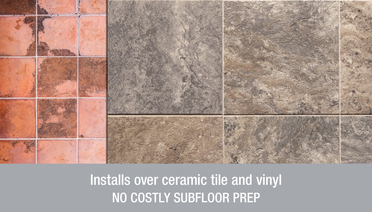 Armstrong Flooring Alterna Multistone Slate Blue Groutable Vinyl Tile, 16-in x 16-in, 14-Piece Carton (Glue/Adhesive)