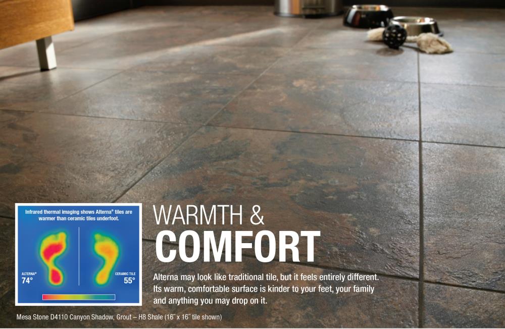 Armstrong Flooring Alterna Dellaporte Taupe Groutable Vinyl Tile, 16-in x 16-in, 14-Piece Carton (Glue-Down)