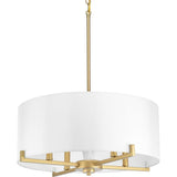 Progress Lighting Palacio 4-Light Vintage Gold Modern/Contemporary Drum Medium Hanging Pendant Light