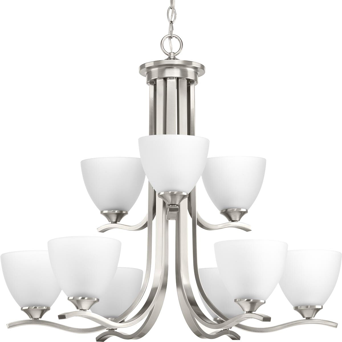 Progress Lighting Laird 9-Light Brushed Nickel Transitional Chandelier