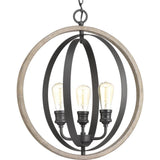 Progress Lighting Conestee 3-Light Graphite Coastal Globe Medium Hanging Pendant Light