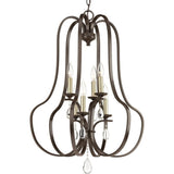 Progress Lighting Anjoux 6-Light Antique Bronze Transitional Geometric Medium Hanging Pendant Light