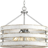 Progress Lighting Gulliver 4-Light Galvanized Farmhouse Drum Medium Hanging Pendant Light